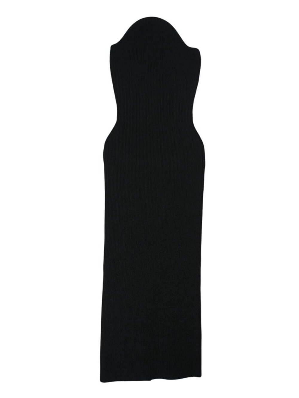 KHAITE Rumer Ribbed Midi Dress in Black - Picture 2 of 5